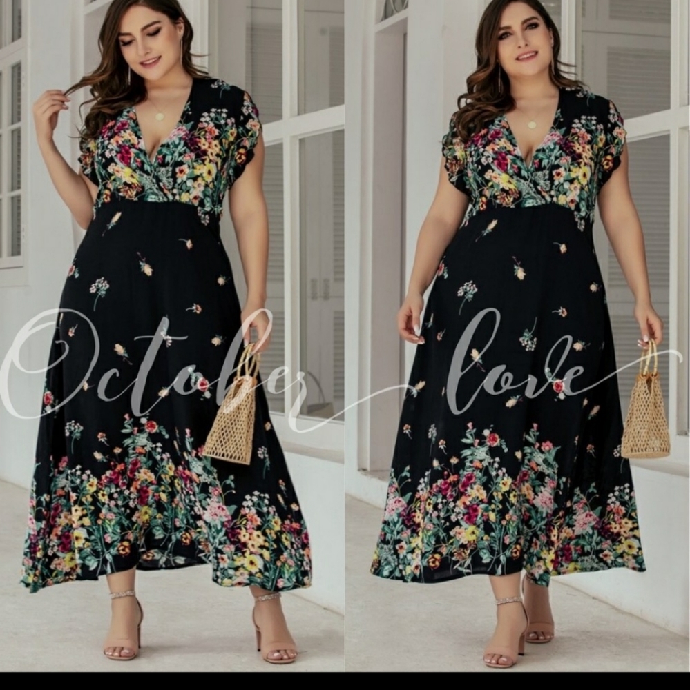 Black Floral Maxi dress